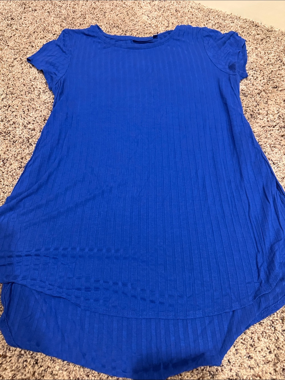 Apt. 9 Royal Blue Ribbed Short Sleeve Top